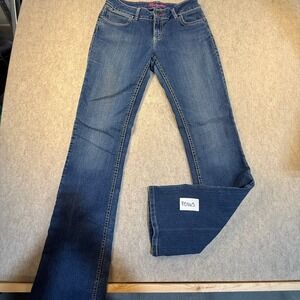 Wrangler Ultimate Riding Jeans Q-Baby Bootcut Blue Denim Womens 7/8 x 36 10MWZAR